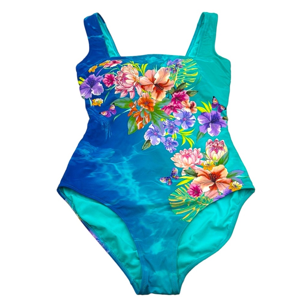 Johnny Was Women Square Neck One Piece Swimsuit Size 1X
